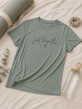 Calming Sage 'Just Breathe' Graphic Tee